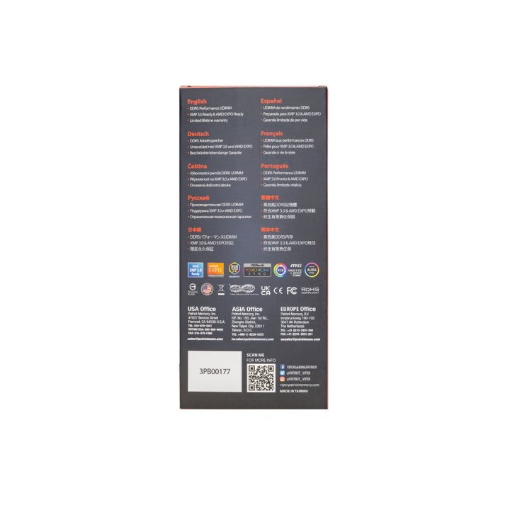 Patriot Viper Venom AMD DDR5 8GB 6400 MHz CL38 EXPO (VV58G64C38A)