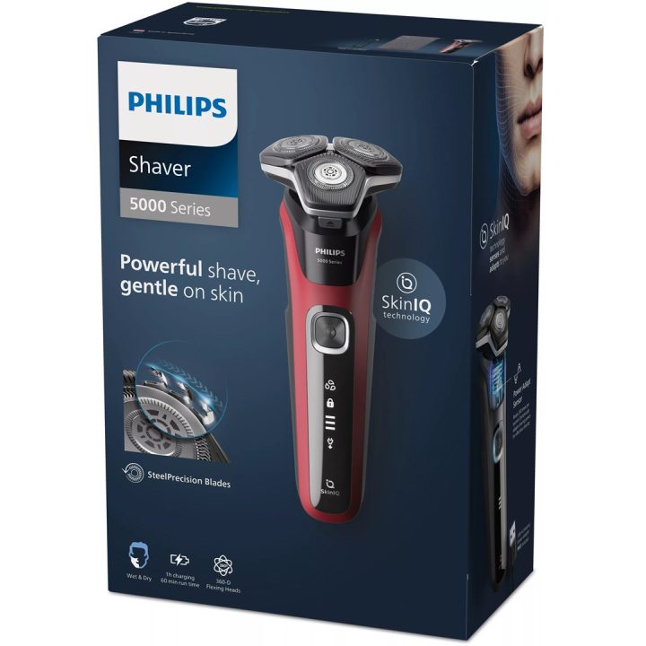 Philips SHAVER Series 5000 S5883/10 men's shaver Rotation shaver Trimmer Black Red