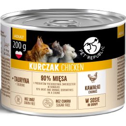 PETREPUBLIC Adult Stücke mit Huhn in Sauce box – Nassfutter für Katze – 200g
