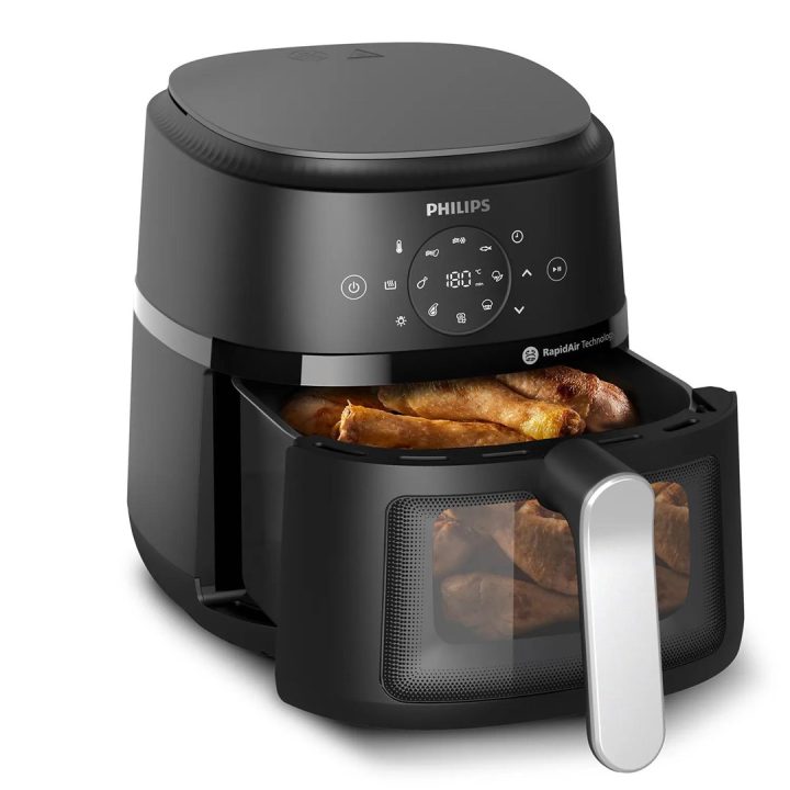 Philips 2000 series NA221/00 fryer Single 4.2 L Stand-alone 1500 W Hot air fryer Black Silver