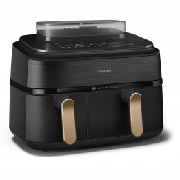 Philips 5000 series NA552/00 fryer Double 9 L Stand-alone 2750 W Hot air fryer Black Gold