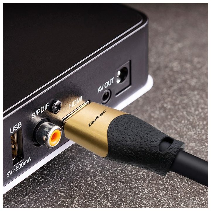 Qoltec 50355 HDMI v2.1 Cable Ultra high speed 8K | 60Hz | 28AWG | GOLD | 2m