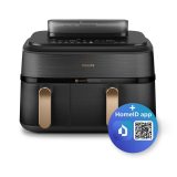 Philips 5000 series NA552/00 fryer Double 9 L Stand-alone 2750 W Hot air fryer Black Gold