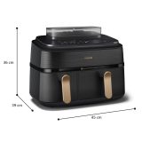 Philips 5000 series NA552/00 fryer Double 9 L Stand-alone 2750 W Hot air fryer Black Gold