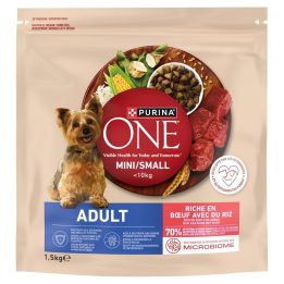PURINA One Sensitive Mini/Small Rich in beef with rice - dry dog food - 1 5kg