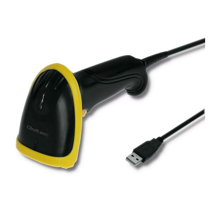 Qoltec 50867 Laser reader 1D | 2D | USB | Black