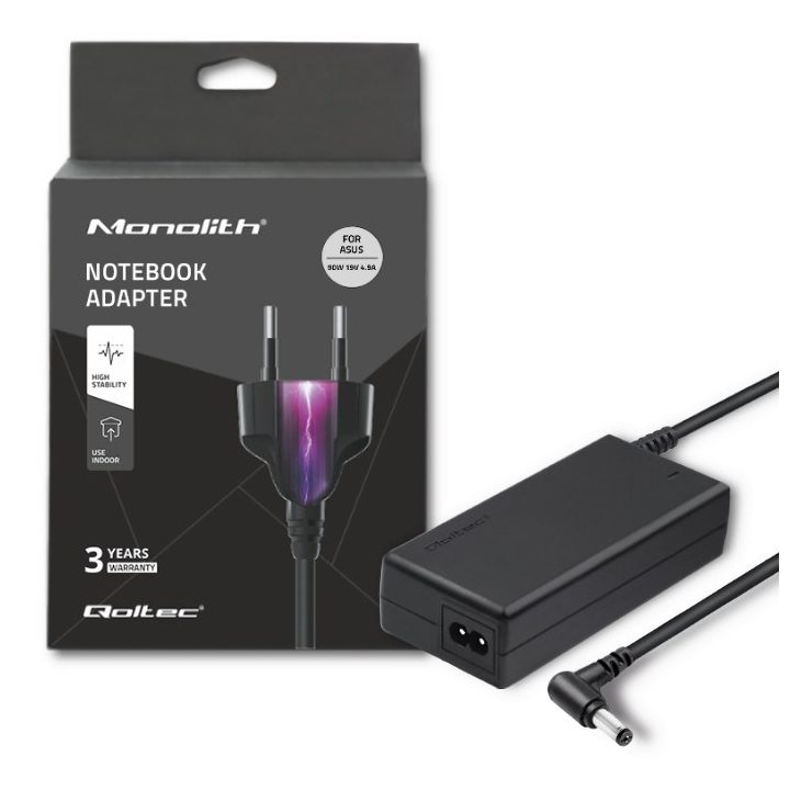 Qoltec 50075.90W Power adapter for Asus | 90W | 19V | 4.9A | 5.5*2.5 | +power cable