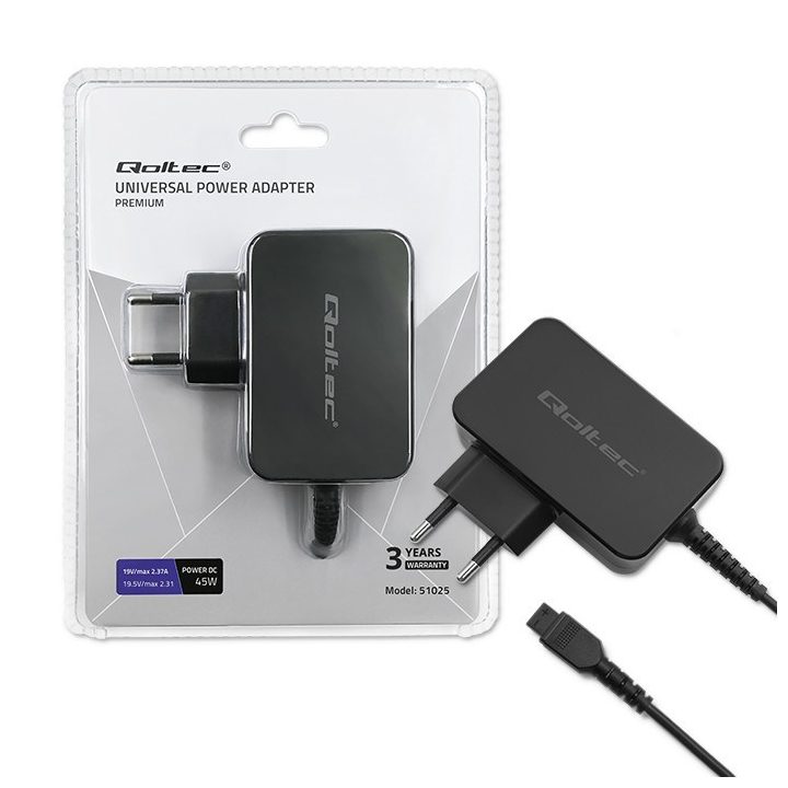 Qoltec 51025 power adapter/inverter Black