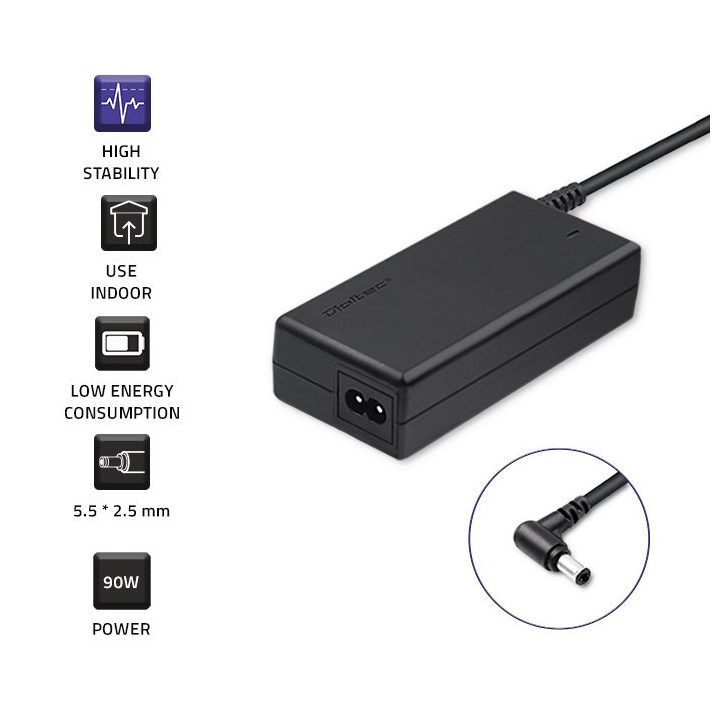 Qoltec 50075.90W Power adapter for Asus | 90W | 19V | 4.9A | 5.5*2.5 | +power cable