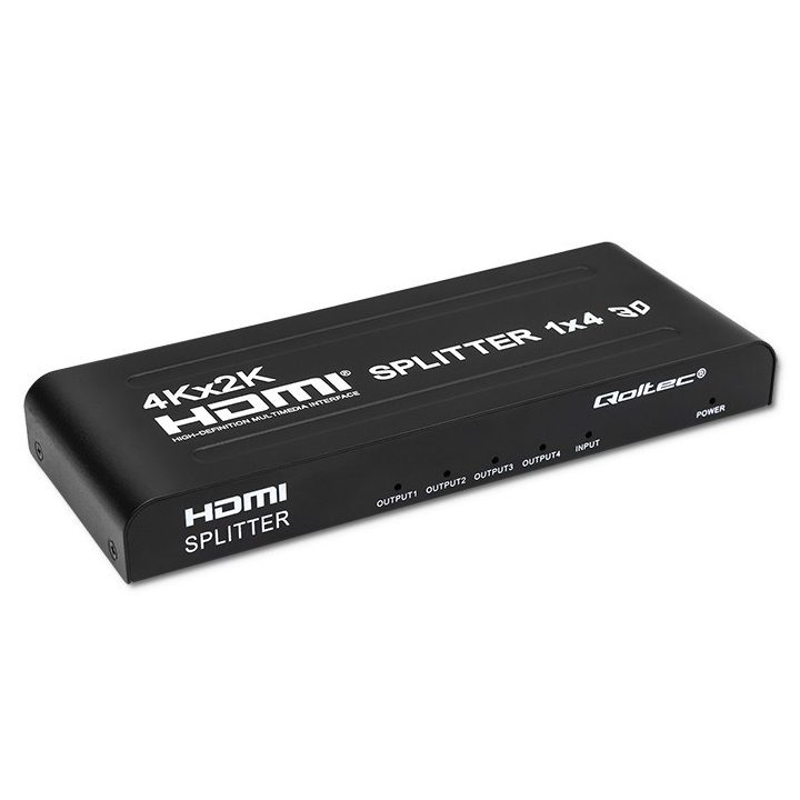Qoltec 51798 Active HDMI Splitter 4 x HDMI 4K x 2K | 3.4Gb/s