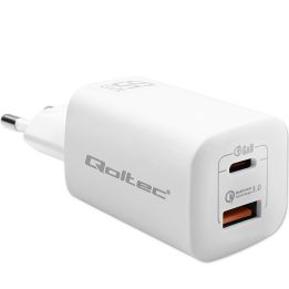 Qoltec 50765 mobile device charger Laptop Portable gaming console Power bank Smartphone Smartwatch Tablet White AC Fast charging