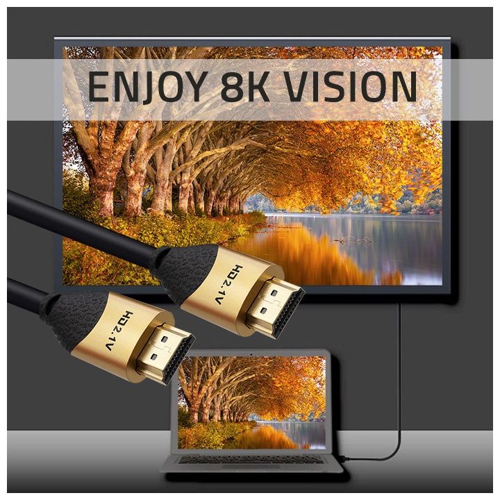 Qoltec 50354 HDMI v2.1 Cable Ultra high speed 8K | 60Hz | 30AWG | GOLD | 1m