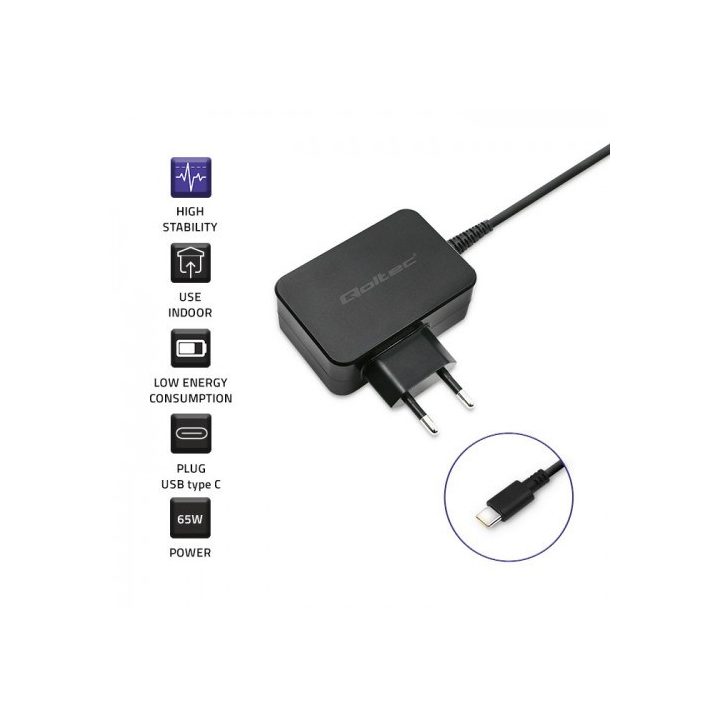 Qoltec 51024 mobile device charger Universal Black AC Fast charging Indoor