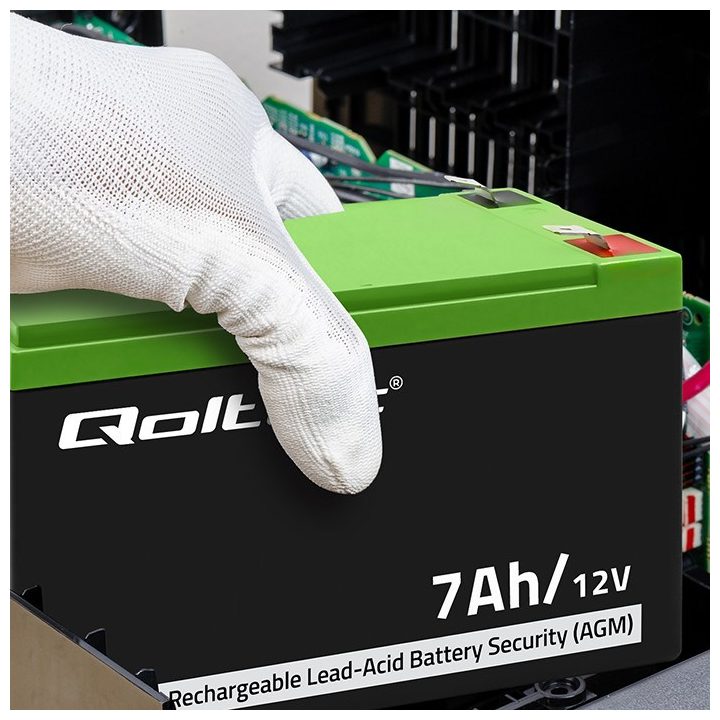 Qoltec 53076 AGM battery | 12V | 7Ah | Security
