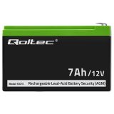 Qoltec 53076 AGM battery | 12V | 7Ah | Security