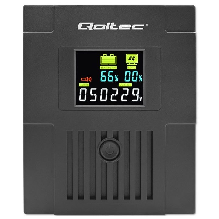 Qoltec 53770 uninterruptible power supply (UPS) Line-Interactive 1.5 kVA 900 W 2 AC outlet(s)