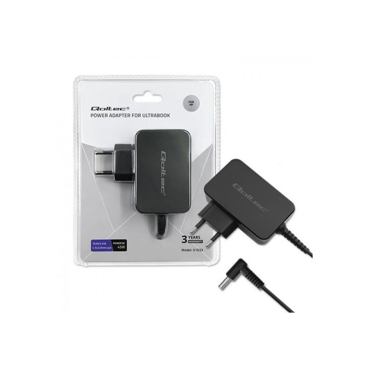 Qoltec 51033 power adapter/inverter Indoor 45 W Black