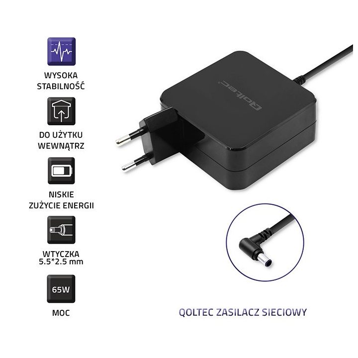 Qoltec 51745 power adapter/inverter Indoor 65 W Black