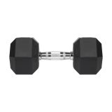 REBEL ACTIVE Rubber-coated cast iron dumbbells 2x15 kg