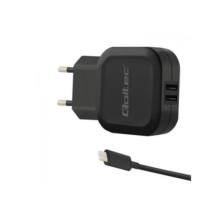 Qoltec 50188 mobile device charger Laptop Smartphone Smartwatch Tablet Telephone Universal Black AC DC Indoor