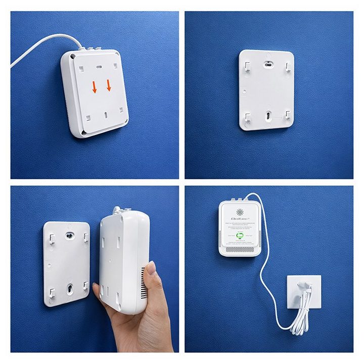 Qoltec 52654 2in1 natural gas and carbon monoxide (CO) leak detector | CH4 | CO | NG | Tuya | Wi-Fi | 85dB alarm | LED