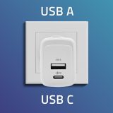 Qoltec 51825 GaN 45W charger| 5-20V | 1.5-3A | 1 x USB-C PD | 1x USB QC 3.0 | White