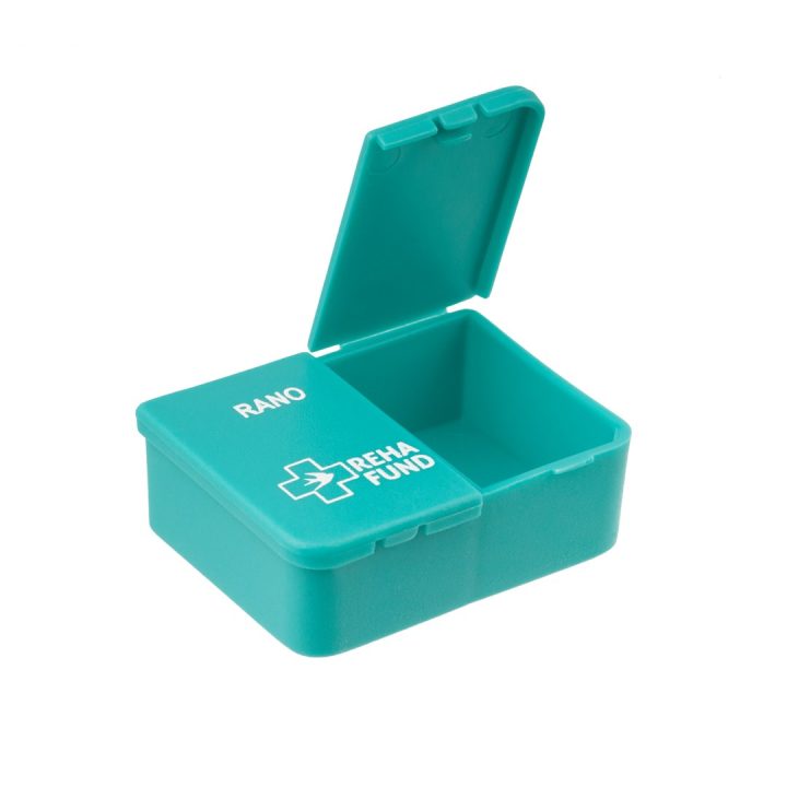 One-Day Pill Organizer for 2 Times of Day RF-350 REHAFUND Turquoise