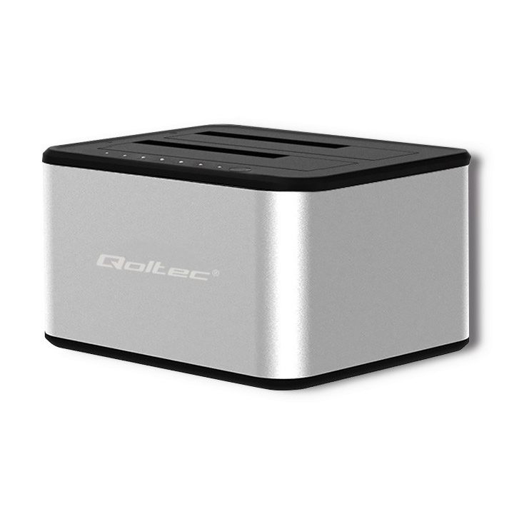 Qoltec 5316 2x HDD / SSD docking station | 2.5 /3.5 SATA | USB 3.0 | Clonning
