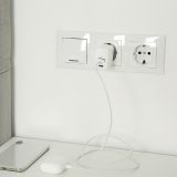 Qoltec 51825 GaN 45W charger| 5-20V | 1.5-3A | 1 x USB-C PD | 1x USB QC 3.0 | White