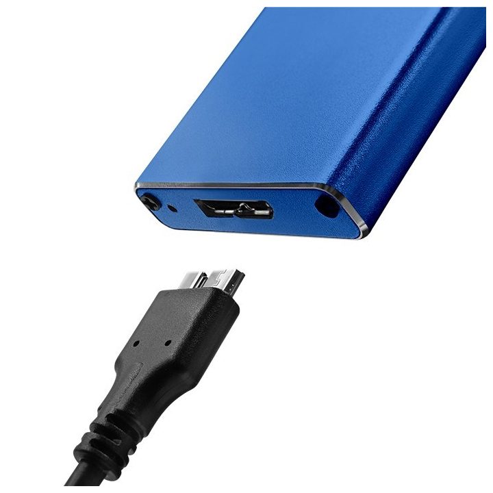 Qoltec 51832 Enclosure | M.2 SSD drive | SATA | NGFF| USB 3.0 | Super speed 5Gb/s | 2TB | Blue