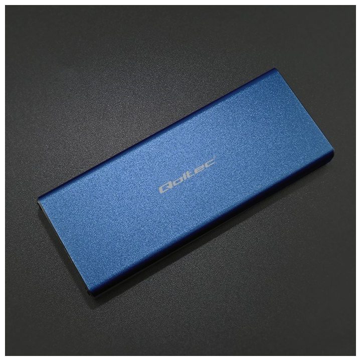 Qoltec 51832 Enclosure | M.2 SSD drive | SATA | NGFF| USB 3.0 | Super speed 5Gb/s | 2TB | Blue