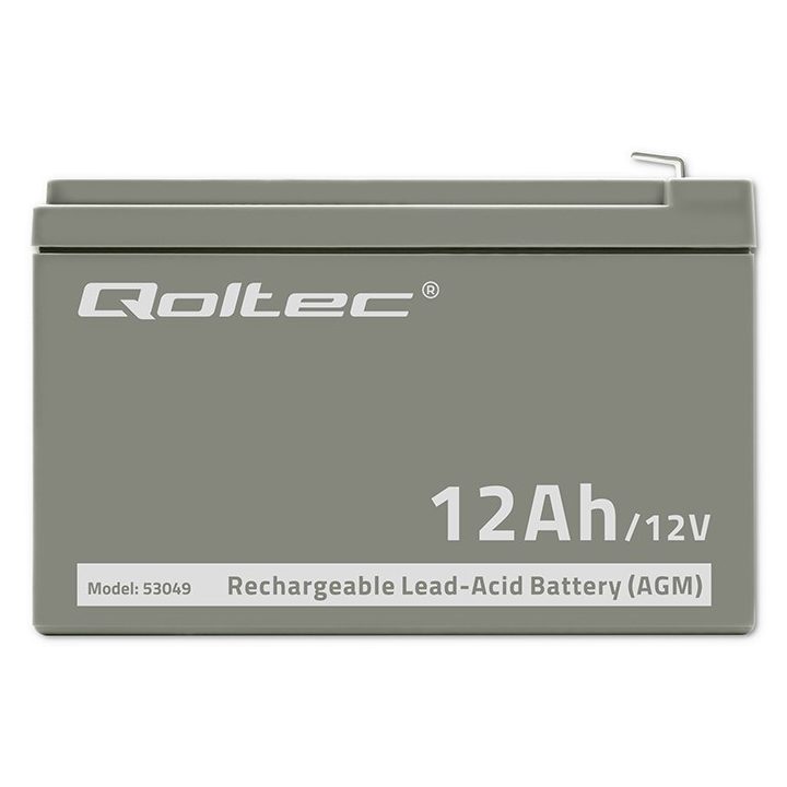 Qoltec 53049 AGM battery | 12V | 12Ah
