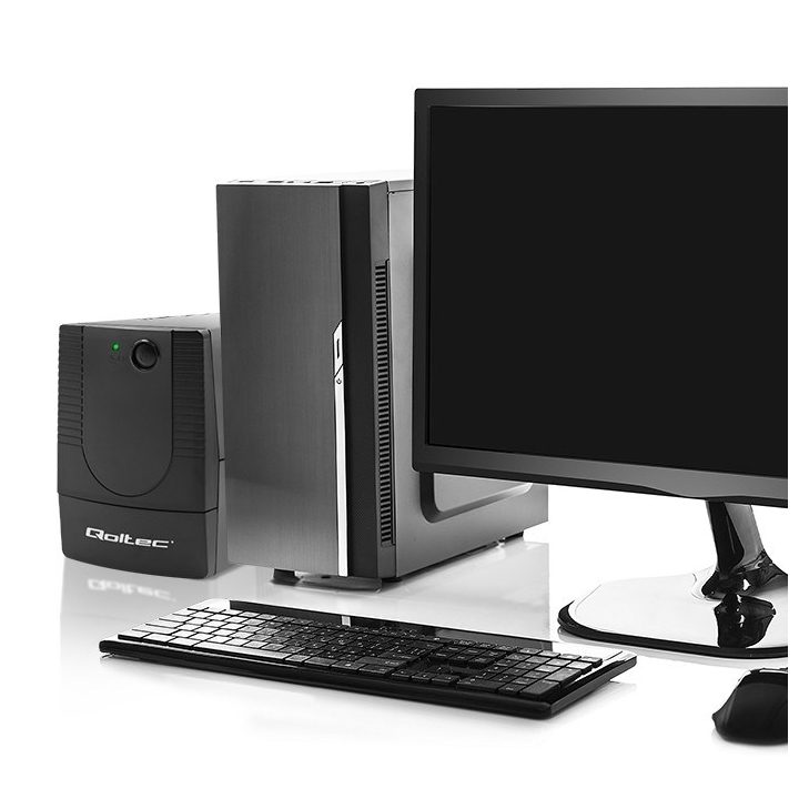 Qoltec 53772 uninterruptible power supply (UPS) Line-Interactive 0.65 kVA 360 W 1 AC outlet(s)
