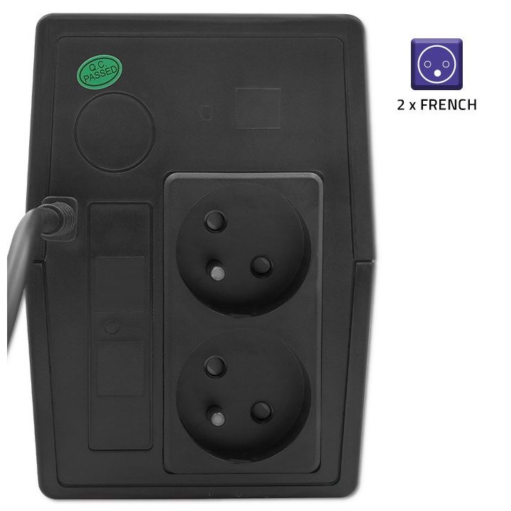 Qoltec 53772 uninterruptible power supply (UPS) Line-Interactive 0.65 kVA 360 W 1 AC outlet(s)