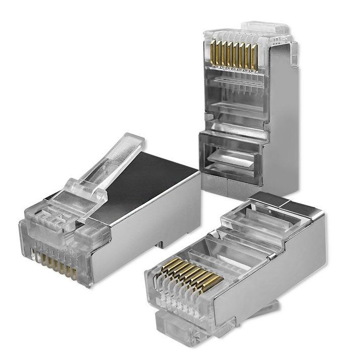 Qoltec 54556 RJ45 modular connector | CAT6 | FTP |Gold-plated contacts | 100 pieces