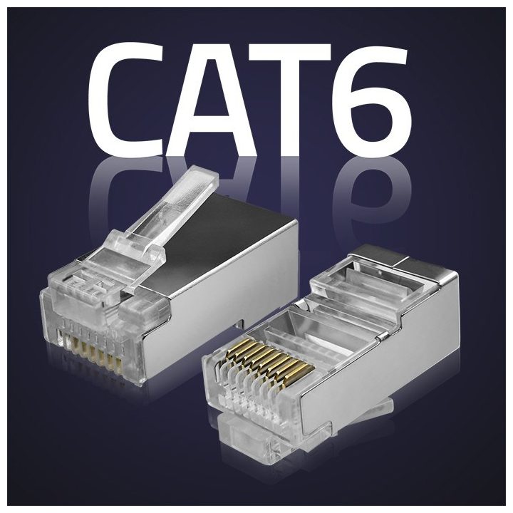 Qoltec 54556 RJ45 modular connector | CAT6 | FTP |Gold-plated contacts | 100 pieces