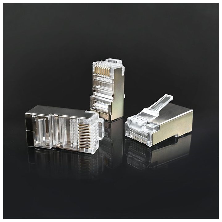 Qoltec 54556 RJ45 modular connector | CAT6 | FTP |Gold-plated contacts | 100 pieces