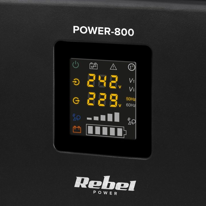 Rebel POWER-800 Wall-Mounted Emergency Power Supply – a pure sine wave inverter with a 12V charging function 230V 800VA/500W