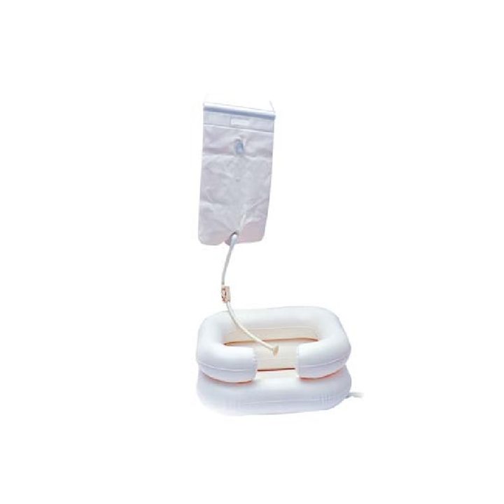 Inflatable head wash pool and shower - set