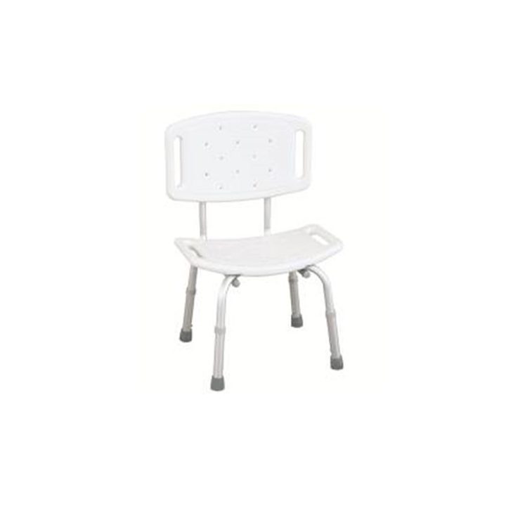 WILSON RF-820 REHA FUND White shower stool with cut-out and backrest