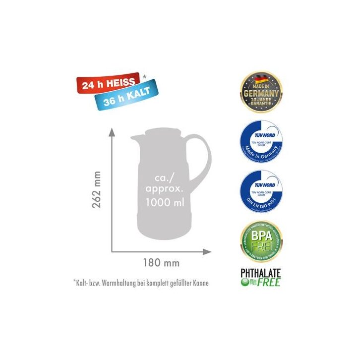 ROTPUNKT Thermos jug 1.0 l ristretto (black)
