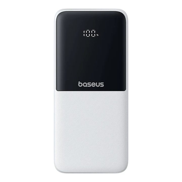 Powerbank Baseus Lipow 10000mAh 22 5W con due cavi integrati (con cavo Baseus Simple USB-A - USB-C 3A 20cm) - bianco