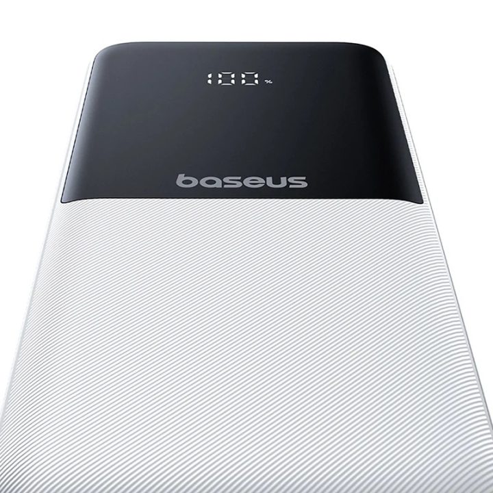 Powerbank Baseus Lipow 10000mAh 22 5W con due cavi integrati (con cavo Baseus Simple USB-A - USB-C 3A 20cm) - bianco