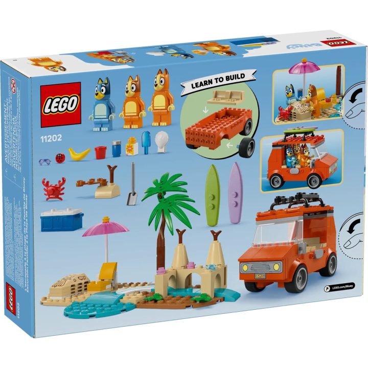 LEGO BLUEY 11202 Spiaggia Bluey e viaggio in auto in famiglia