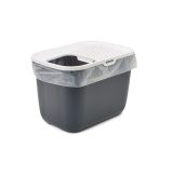 SAVIC HOP Anthracite with White Lid – Cat Litter Tray – 58.5x39x39.5 cm – 1 pc.