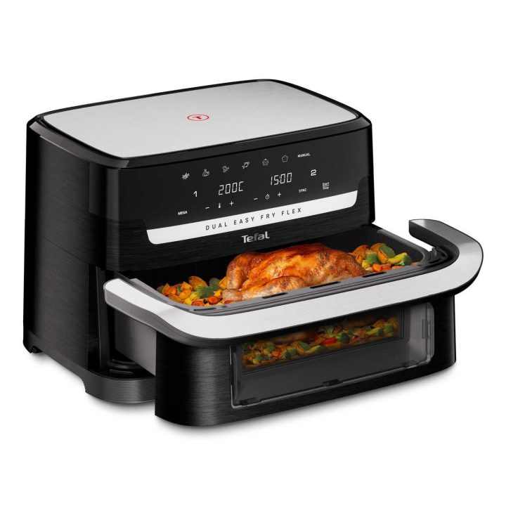 Tefal Dual Easy Fry Flex EY9228 9 L friggitrice ad aria calda autonoma 2700 W nero acciaio inox