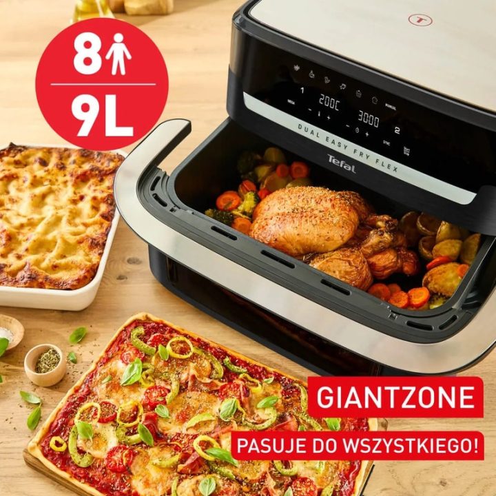 Tefal Dual Easy Fry Flex EY9228 9 L friggitrice ad aria calda autonoma 2700 W nero acciaio inox