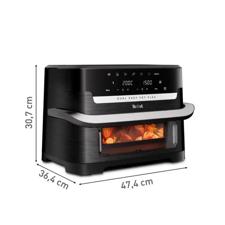 Tefal Dual Easy Fry Flex EY9228 9 L friggitrice ad aria calda autonoma 2700 W nero acciaio inox