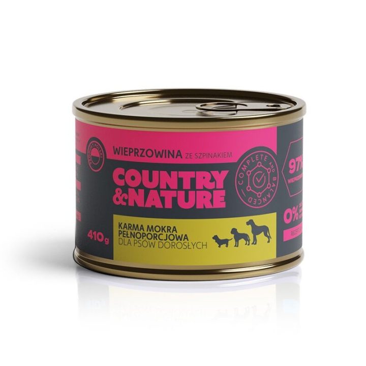 Country&Nature Wieprzowina 97% con spinaci 410g
