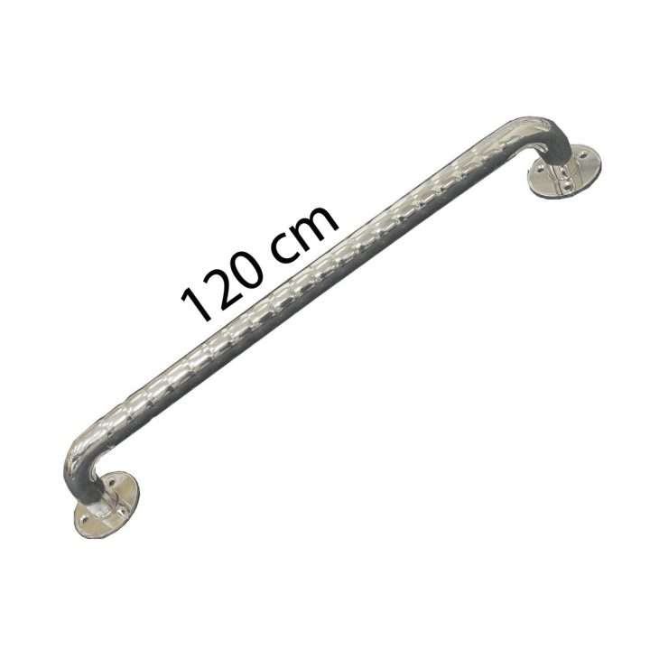 Corrimano ondulato in acciaio inox per bagno 120 cm